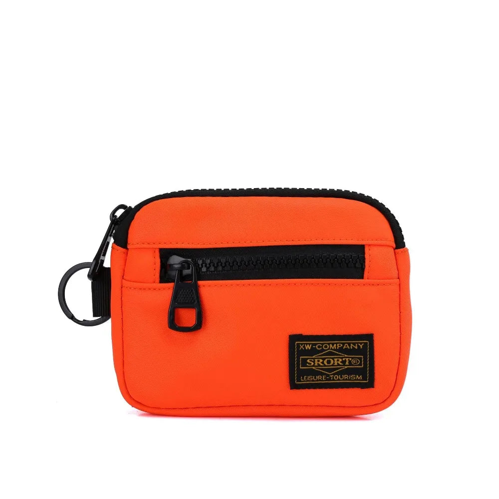 Oxford Cloth Casual Short Wallet | Zipper Coin Purse & Key Holder Luxegan
