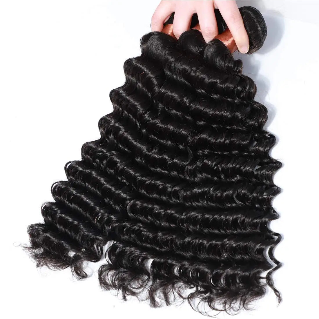 12A Deep Wave Malaysian Human Hair Bundles | Sophisticated "Deep Curly" Weave Extensions | Elegant - view 3