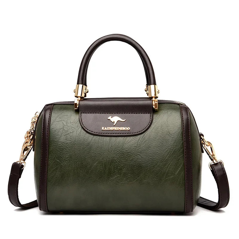 Super High-Quality Leather Top Handle Purse | Shell Bag & Fashionable Handbag Luxegan