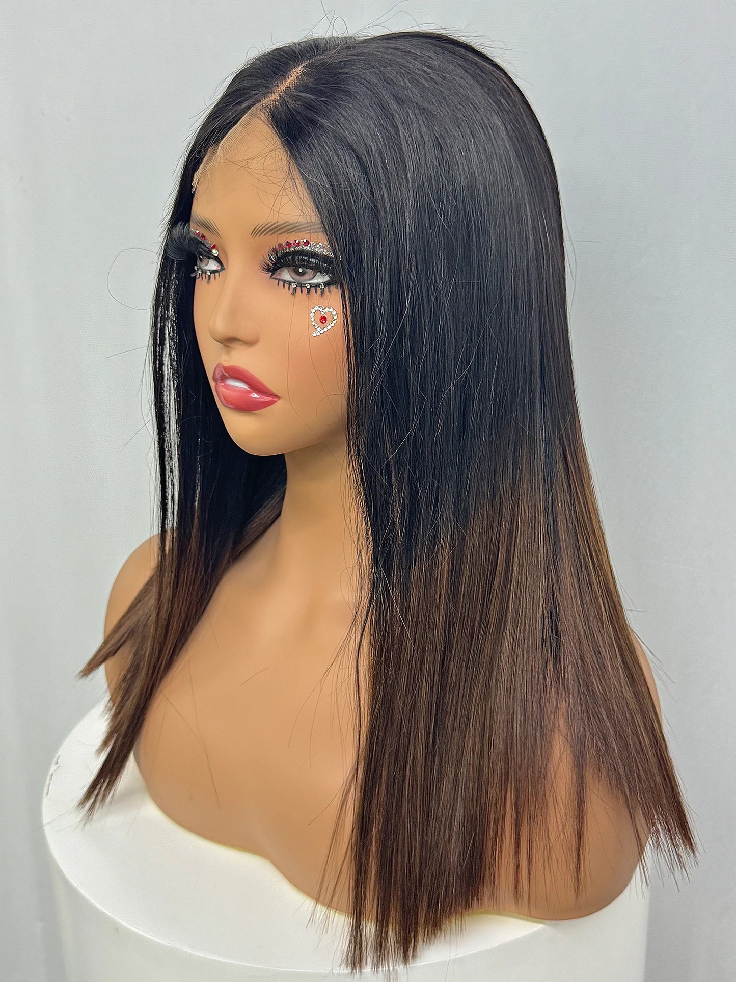2x6 HD Lace Closure Wig 16A Double Drawn Raw Vietnamese Human Hair Wig 1BT4 Color Bone Straight Human Hair Wig for Black Women