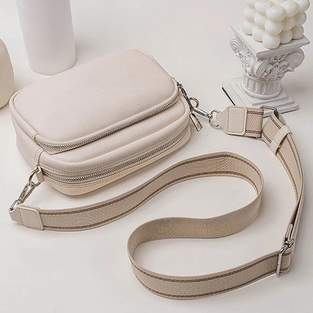 Lychee Pattern Small Square Crossbody | Comfortable Wide-Strap Purse Luxegan