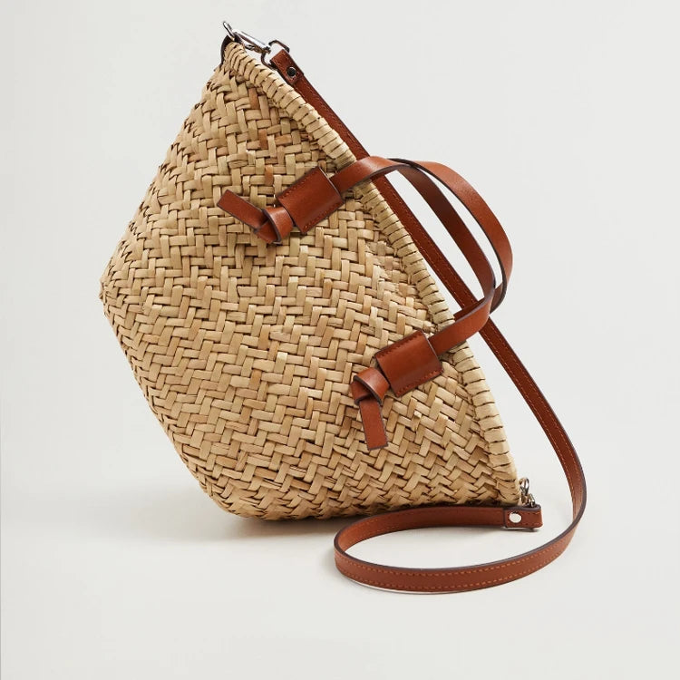 Wicker Woven Basket Bag | Handmade Straw Tote & Shoulder Bag Luxegan