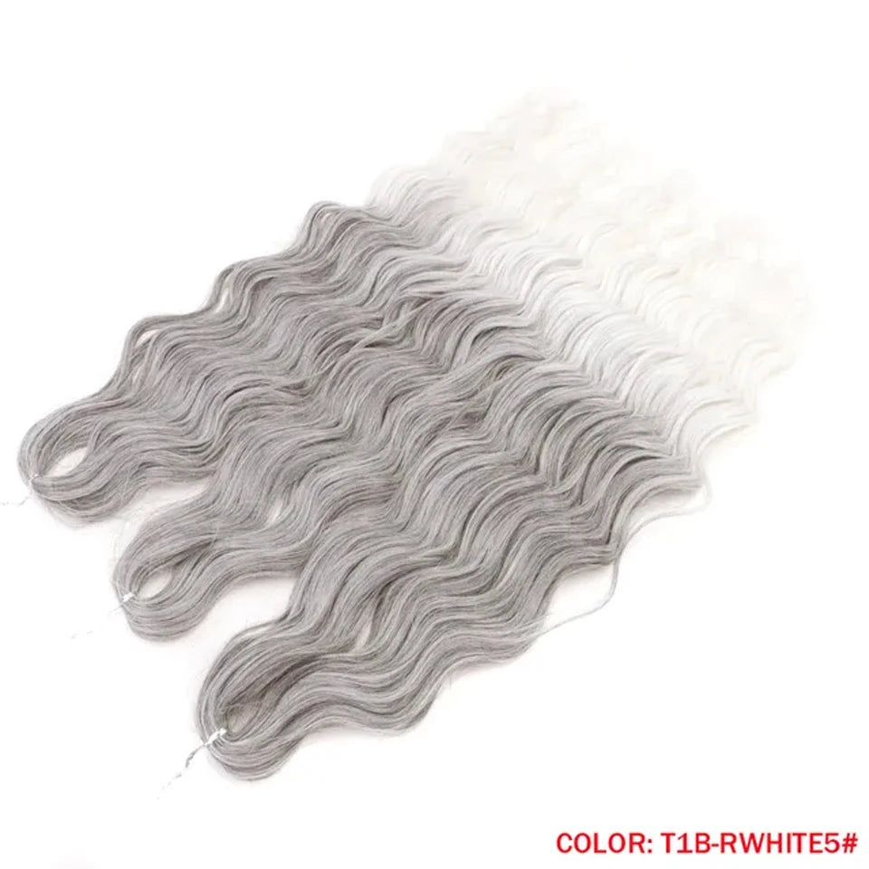 Synthetic Anna Curl Water Wave Crochet Braiding Hair – 24 Inch | 300g | 60 Strands | 88 Ombre & - view 44