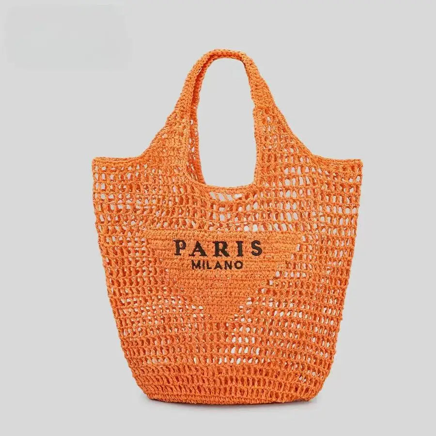 Soft Woven Summer Beach Tote | Large Capacity Hollow Out Handbag Luxegan