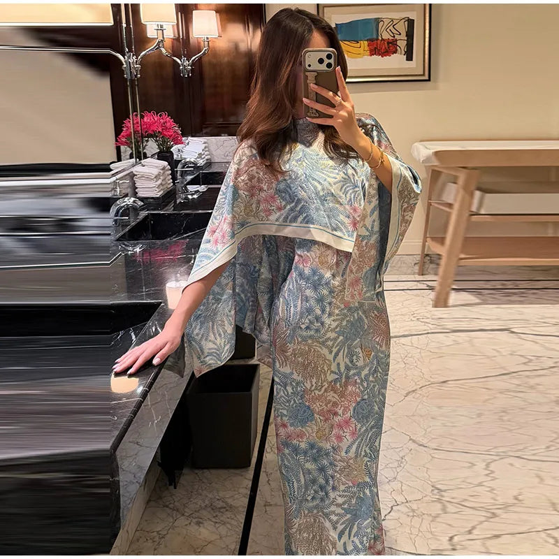 Solid Round Neck Sleeveless Regular Fit A-Line Ankle-Length Dress – Empire Waist, with Optional Cape/Shawl Overlay, All Season Luxegan