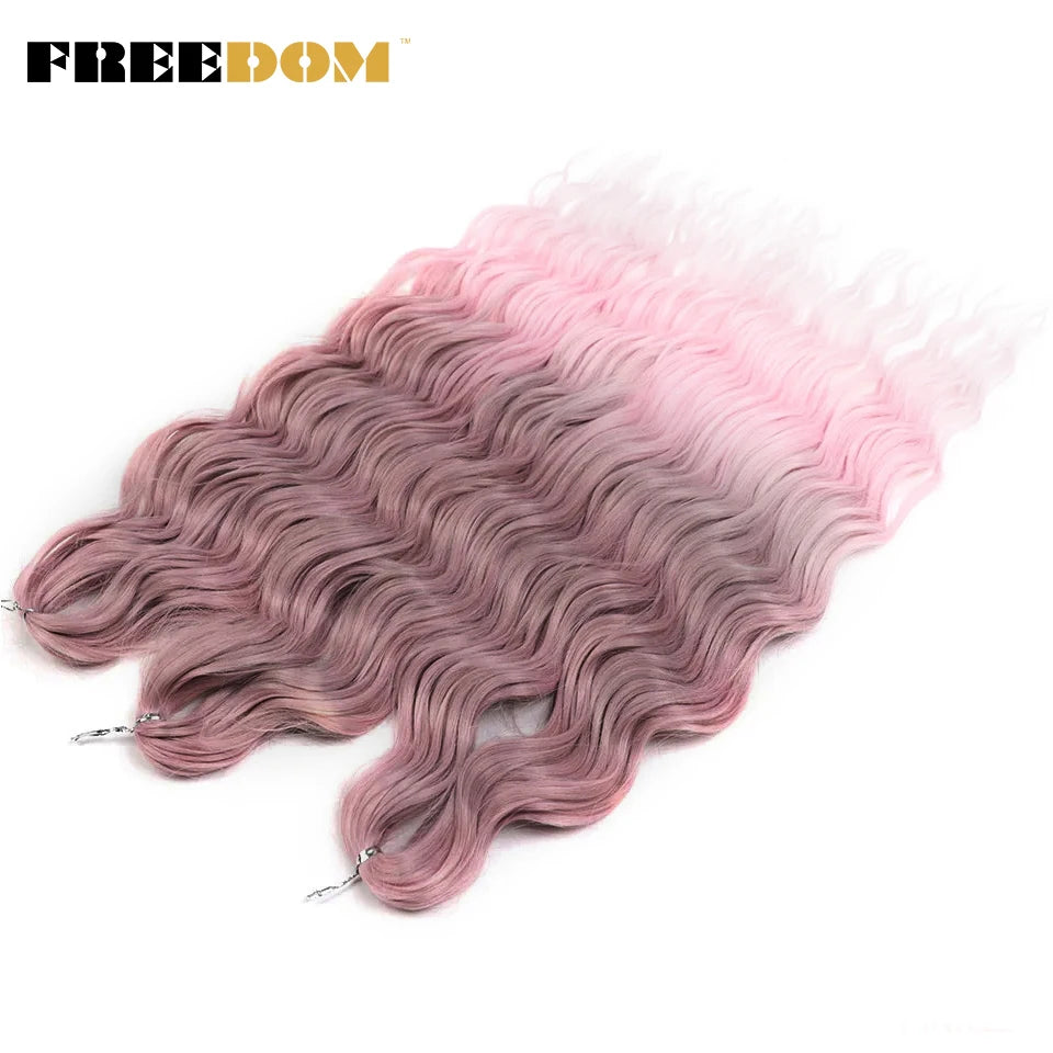 FREEDOM Synthetic Water Wave Crochet Braiding Hair 24 Inch – Ombre & Multi-Tone | 88 Colors | 300g - view 51