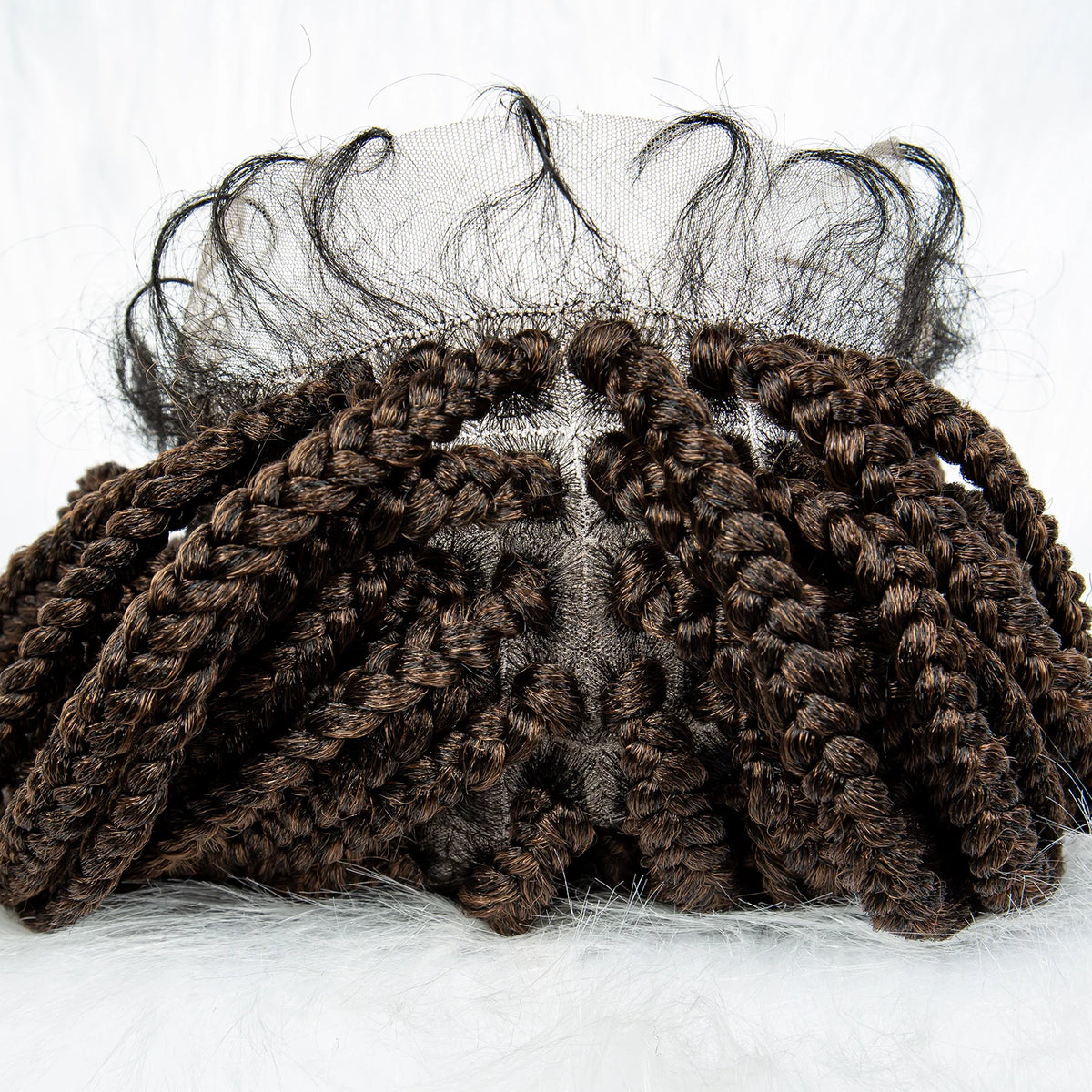 Pelucas trenzadas Bob para mujeres negras Peluca de encaje completo con trenzas estilo cornrow Peluca sintética de encaje frontal con trenzas de caja sin nudos con cabello de bebé