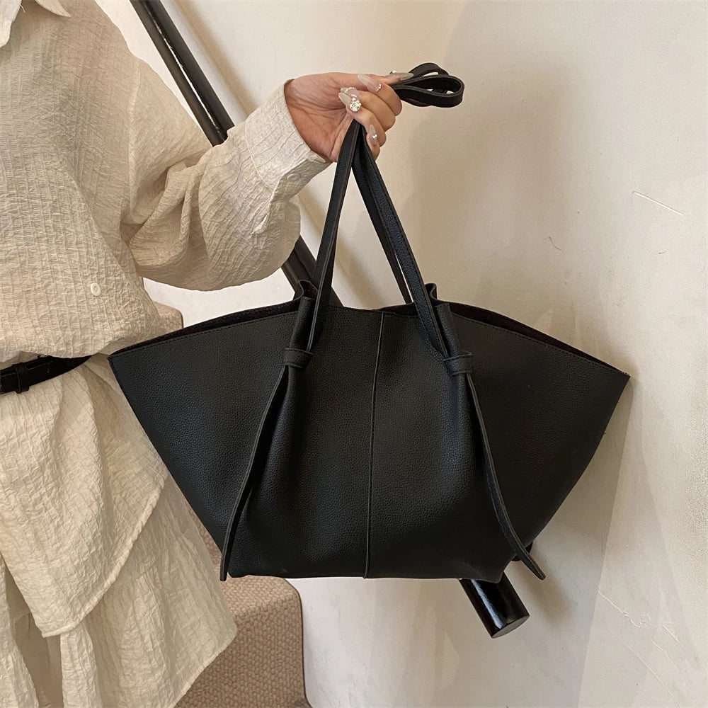 Luxury Designer 2-in-1 Shopper Tote Set | Branded Soft PU Leather Shoulder Handbag for Women (Big Capacity) Luxegan