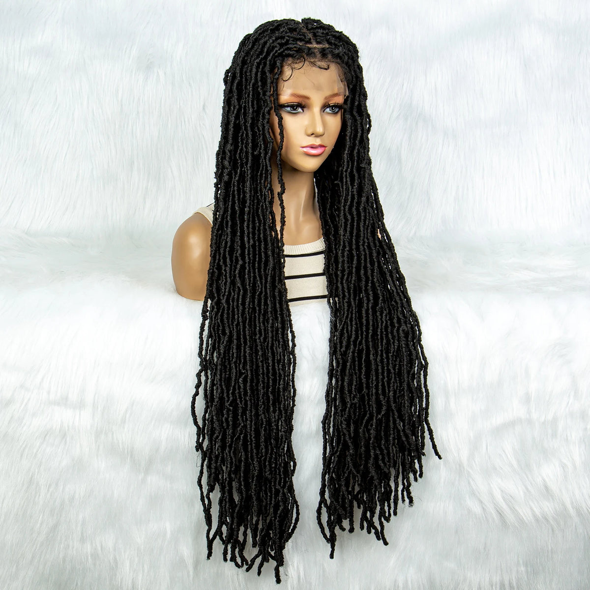 Pink & Blue Braided Wig | Full Lace Butterfly Locs & Dreadlocks