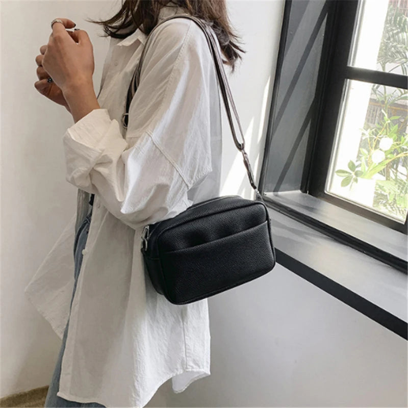 Wide Strap Women's Crossbody Bag | Solid Ladies Handbags & Luxury Square Shoulder Sling Luxegan