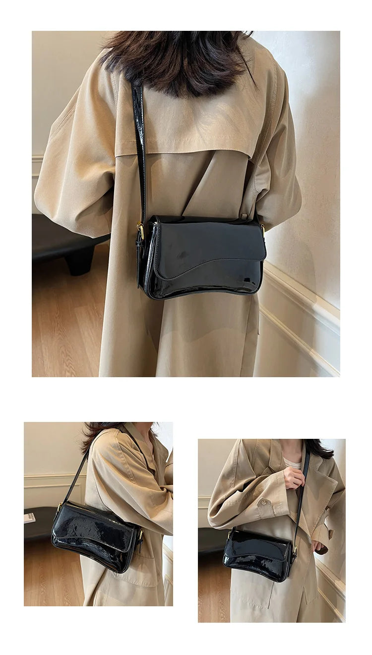Elegant Solid Saddle Bag | Versatile Shoulder & Crossbody Purse Luxegan