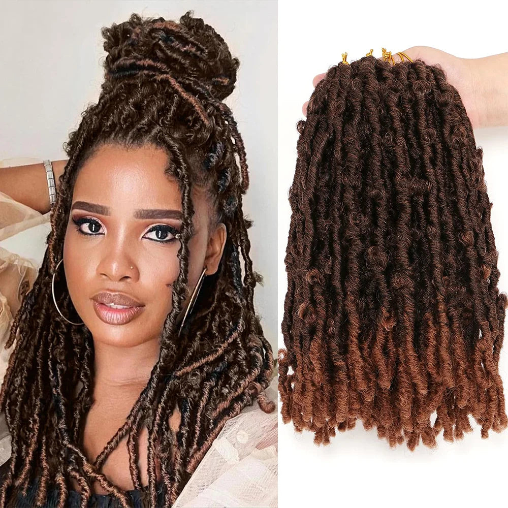 Pre-Looped Crochet Butterfly Locs | Distressed Synthetic Crochet Braids for Black Women | 12 - view 5
