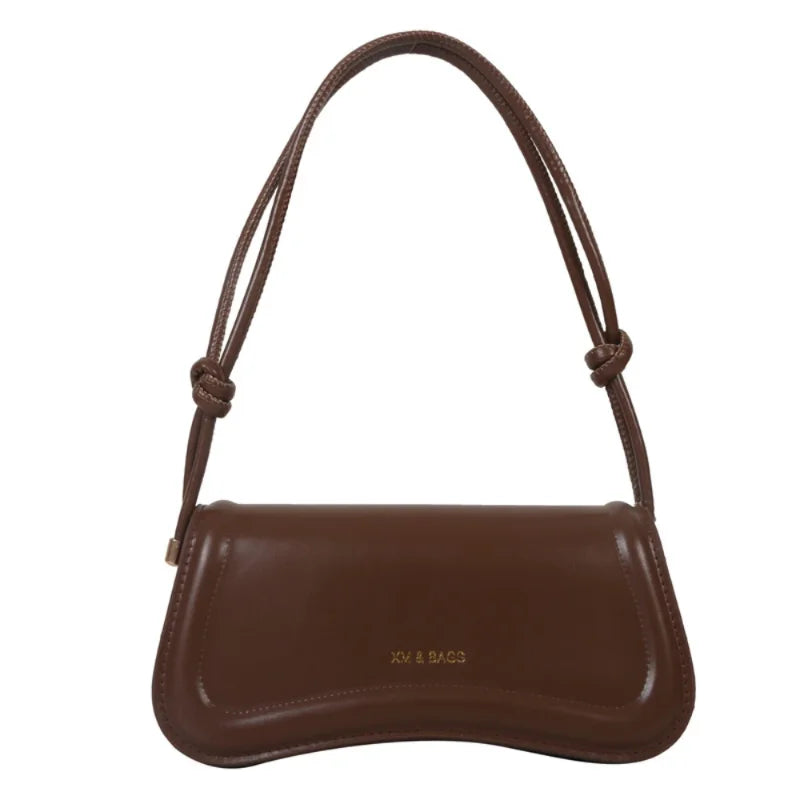 Ladies Shoulder & Crossbody Bags | PU Leather Women's Underarm Bags & Solid Color Small Top-Handle Purse (Female Daily Handbags) Luxegan