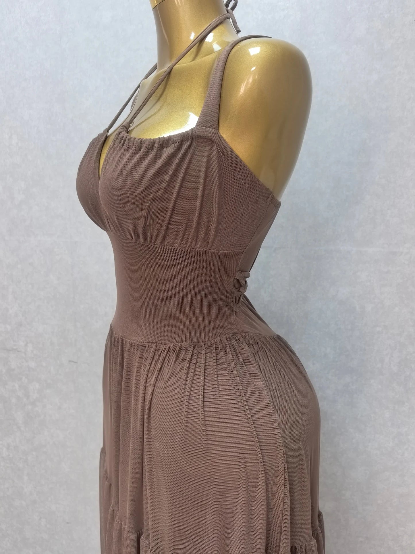 CM.YAYA 2026 Summer Women Halter Sleeveless Strapless Long Maxi Dress Slim Evening Birthday Beach Sexy Vacation Party Dresses