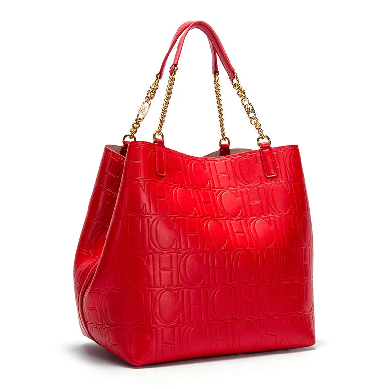 Retro Solid Bucket Bag | Soft PU Leather Large Capacity Handbag Luxegan