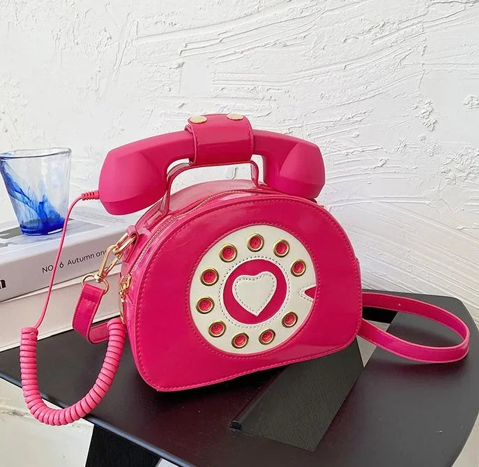 PU Leather Shoulder Bag | Casual Handbag & Stylish Telephone Shaped Crossbody Luxegan