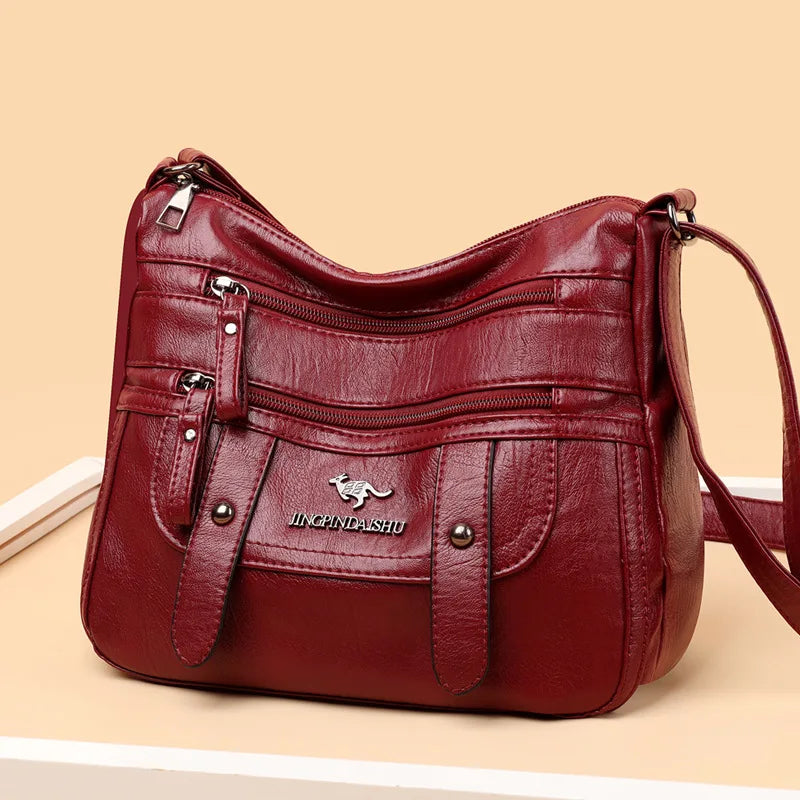 Soft Leather Mother Bag | Large Capacity Shoulder & Crossbody Bag Luxegan
