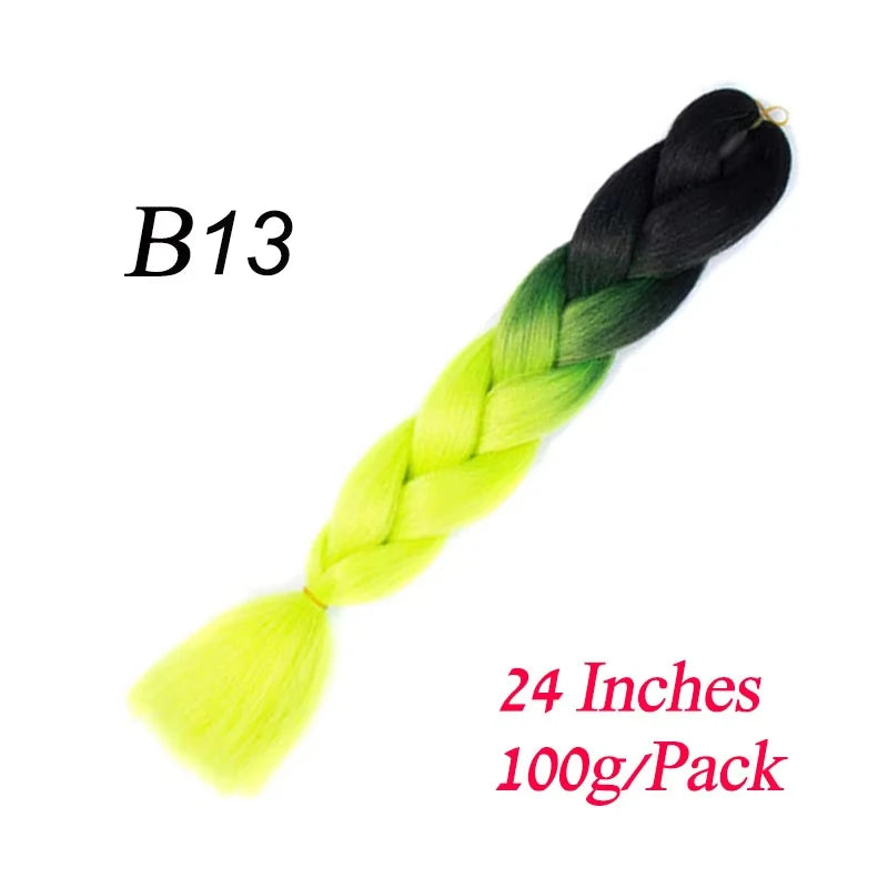 Lihui 24 Inch Pre-Stretched Synthetic Braiding Hair – Kanekalon Jumbo Braid | 100g | 100+ Ombre Colors