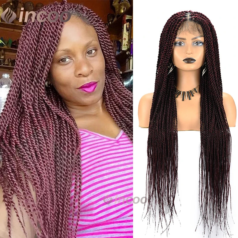 26-40 Inch Faux Locs Twist Wig | Full Lace | Small Box Braids