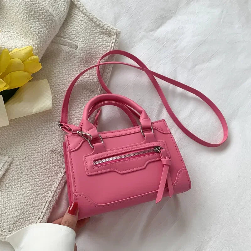 Western Style Crossbody Bag | Simple Textured Square Handbag Luxegan
