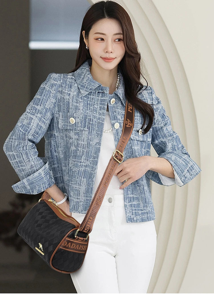 Soft PU Leather Baguette Bag | Solid Zipper Shoulder & Crossbody Bag Luxegan