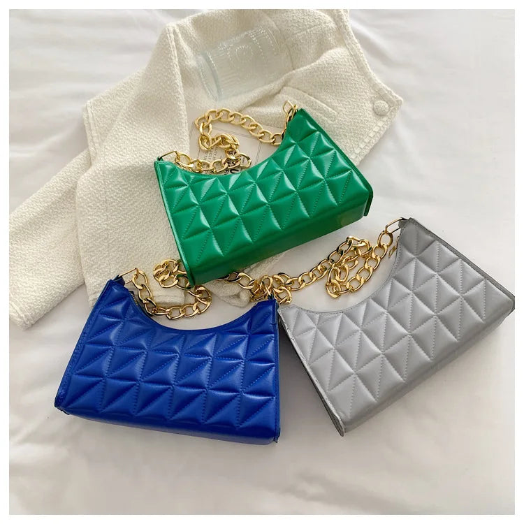 Advanced Diamond Quilted Shoulder Bag | Trendy Chain Handbag Luxegan