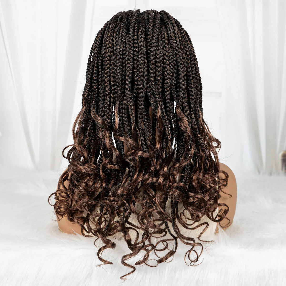 20 Inch Knotless Box Braids Wig | 9x6 Lace Front | Curly Ends