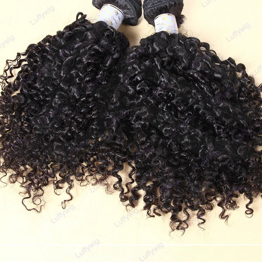 Burmese Curly Hair Bundles | 100% Remy Human Hair | Natural Black | 12–26 Inches Luxegan