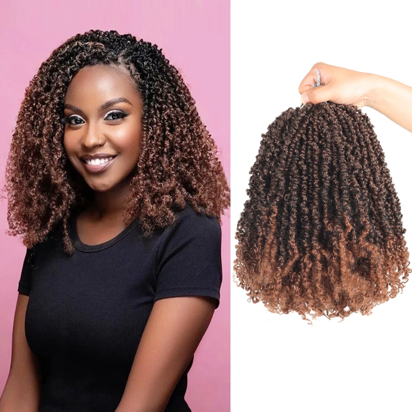 Yanky Twist Crochet Hair – Fluffy Pre-Looped Spring Mini Twist & Passion Twist Braiding Hair - view 9