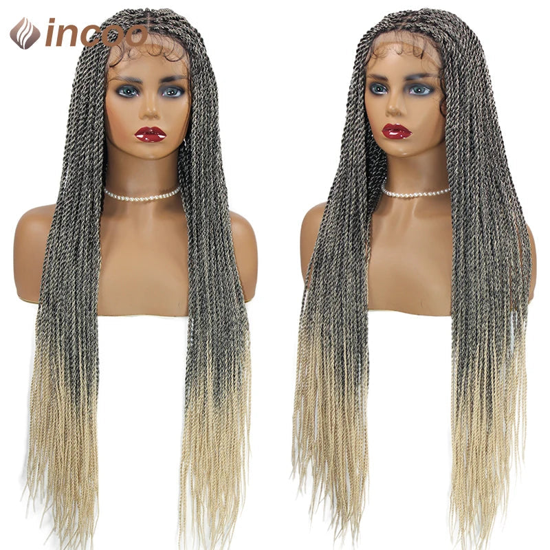 Goddess Faux Locs & Senegalese Twist Lace Front Wig | Box Braids | Full Lace Frontal | Synthetic Braids Luxegan