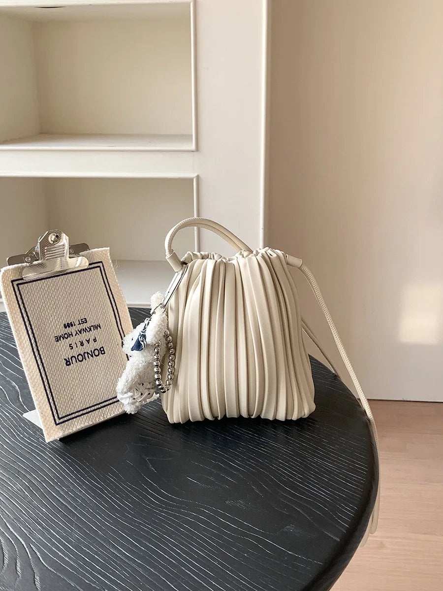 Luxury Women's Crossbody Bag | Pleated Mini Bag & Candy Color Handbag Luxegan