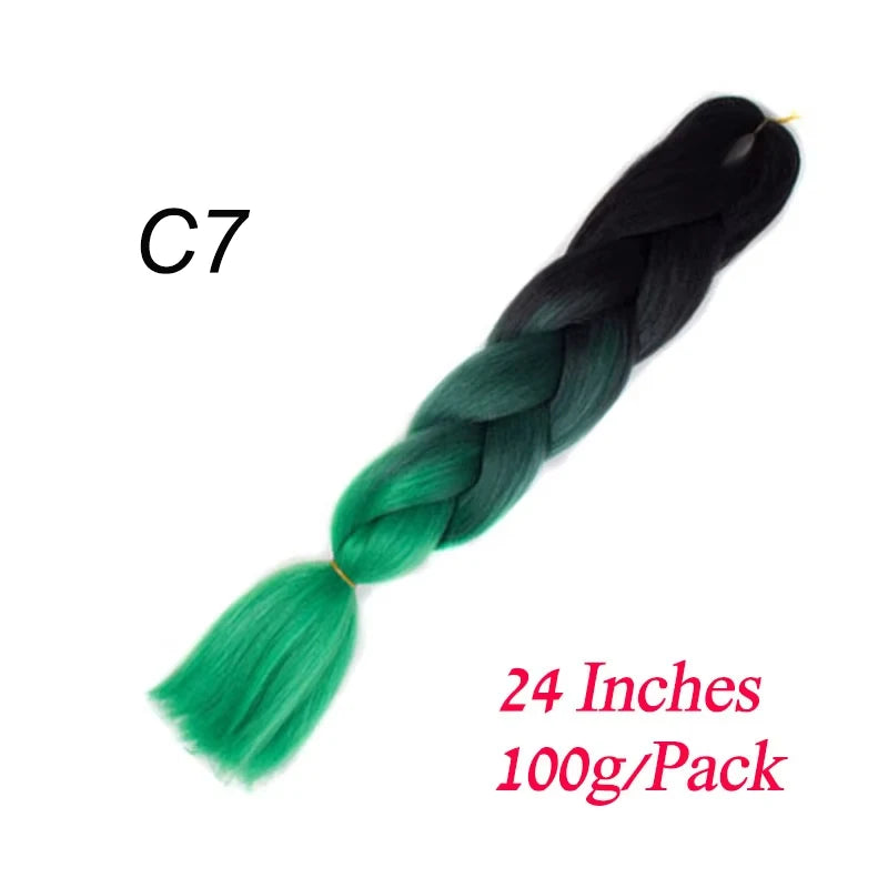 Lihui 24 Inch Pre-Stretched Synthetic Braiding Hair – Kanekalon Jumbo Braid | 100g | 100+ Ombre Colors