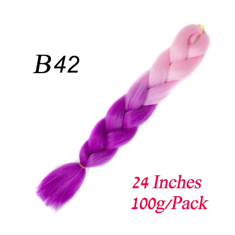 Lihui 24 Inch Pre-Stretched Synthetic Braiding Hair – Kanekalon Jumbo Braid | 100g | 100+ Ombre Colors