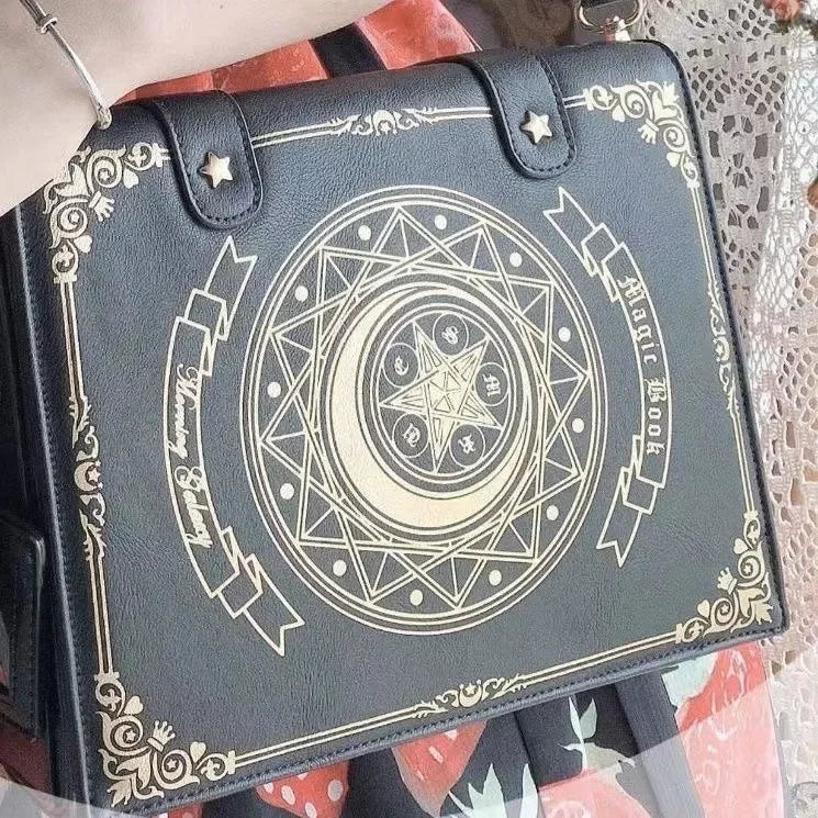 Y2K Korean Gothic Square Black Shoulder Bag | Harajuku Vintage Aesthetic Purses & Luxury Designer Handbags (Messenger Tote Bags for Women) Luxegan
