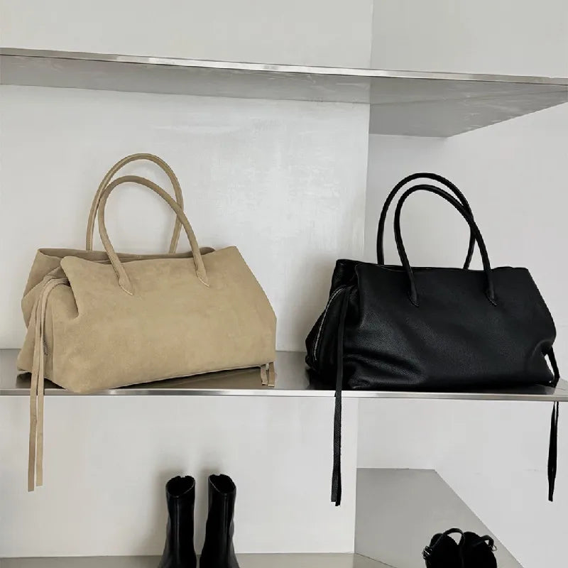 Luxury Designer Genuine Leather Tote | Vintage Top Layer Cowhide Shoulder Bag | Multi-Compartment Women's Handbag & Crossbody | Casual Soft Leather Purse (Model 54485789) Luxegan