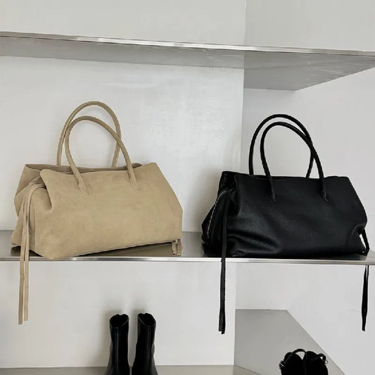 Luxury Designer Genuine Leather Tote | Vintage Top Layer Cowhide Shoulder Bag | Multi-Compartment Women's Handbag & Crossbody | Casual Soft Leather Purse (Model 54485789) Luxegan