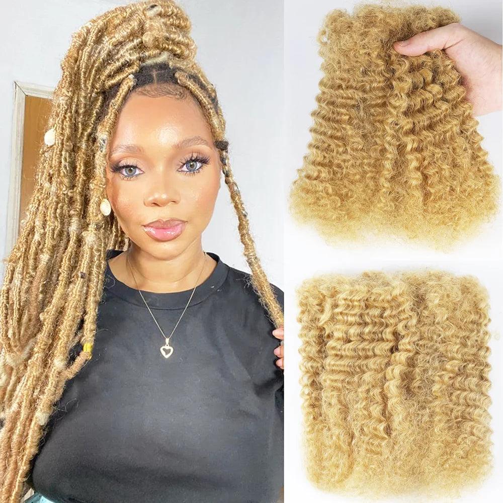 Afro Kinky Curly Bulk Human Hair for Twists & Dreadlocks | Brazilian Hair Loc Repair Braiding - view 2