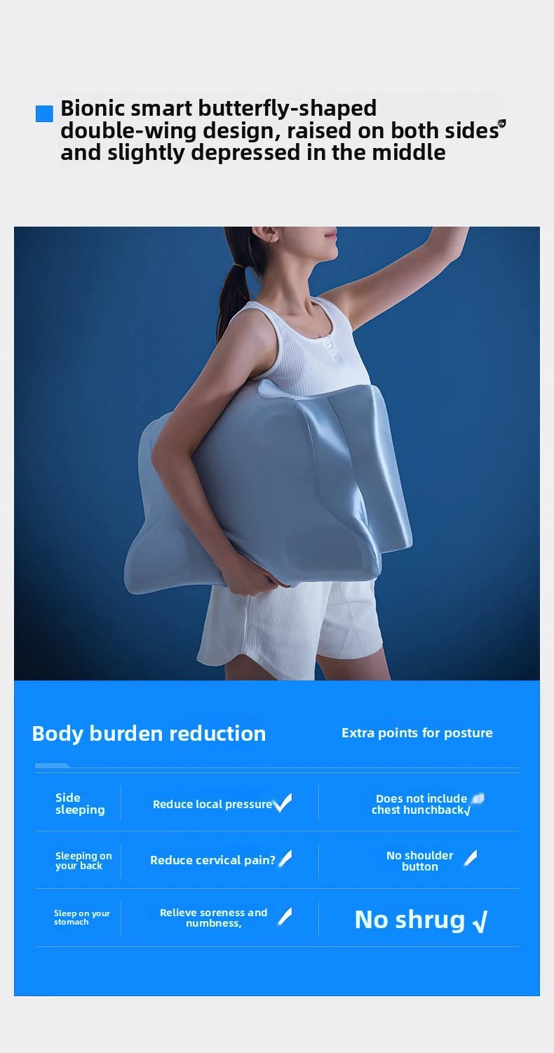 Memory Cervical Neck Protection Pillow | Sophisticated "Butterfly Shaped" Silhouette | Elegant Slow Rebound Sleep Care Cushion | "Dignified" High-Performance Healthy Alignment Essential for Radiant Versatile Styling Luxegan