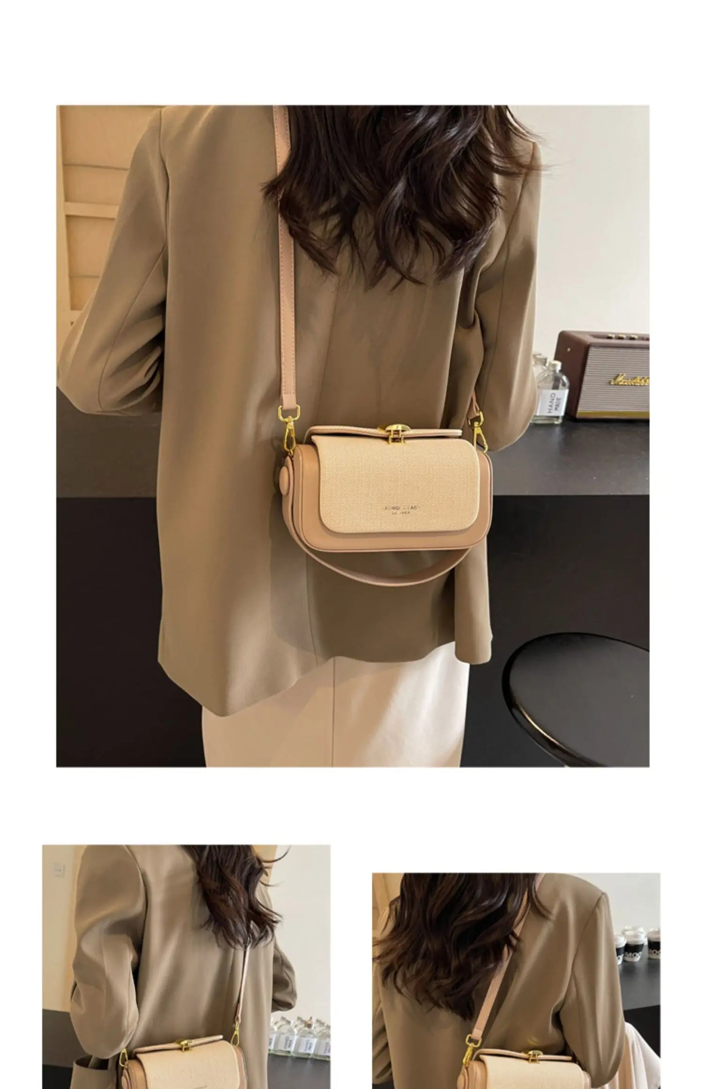 High-Grade Sense Women's Small Square Bags | Trendy Classic PU Leather Lady Commuter Shoulder Bag & Short Handle Handbags Luxegan