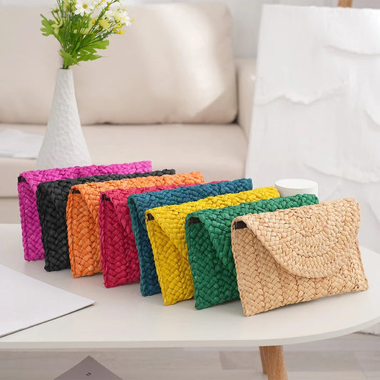 Woven Beach Clutch | Summer Straw Hand Bag & Purse Luxegan