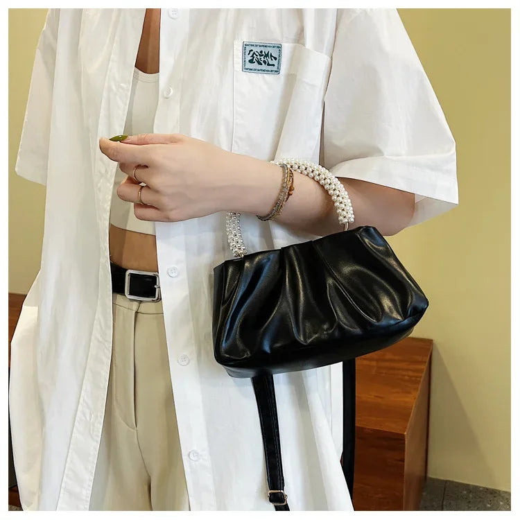 Women's Cloud Bag | New Fashionable Soft Solid-Color PU Leather Single-Shoulder & Crossbody Bag (Simple & Stylish) Luxegan
