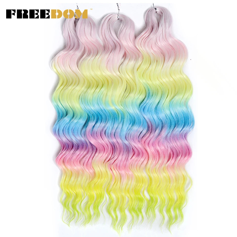 FREEDOM Synthetic Water Wave Crochet Braiding Hair 24 Inch – Ombre & Multi-Tone | 88 Colors | 300g - view 42