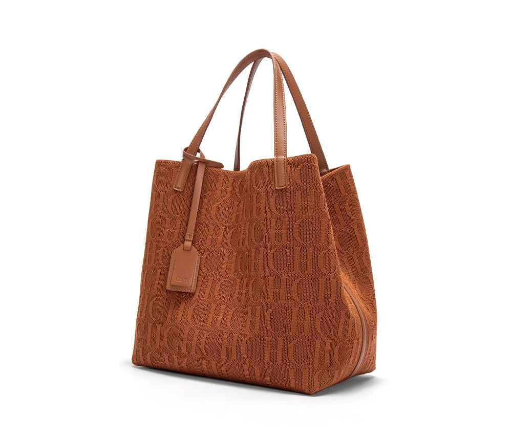 Cotton Classic Retro Tote | Luxury Brand Fur Decoration Large Capacity Bag Luxegan