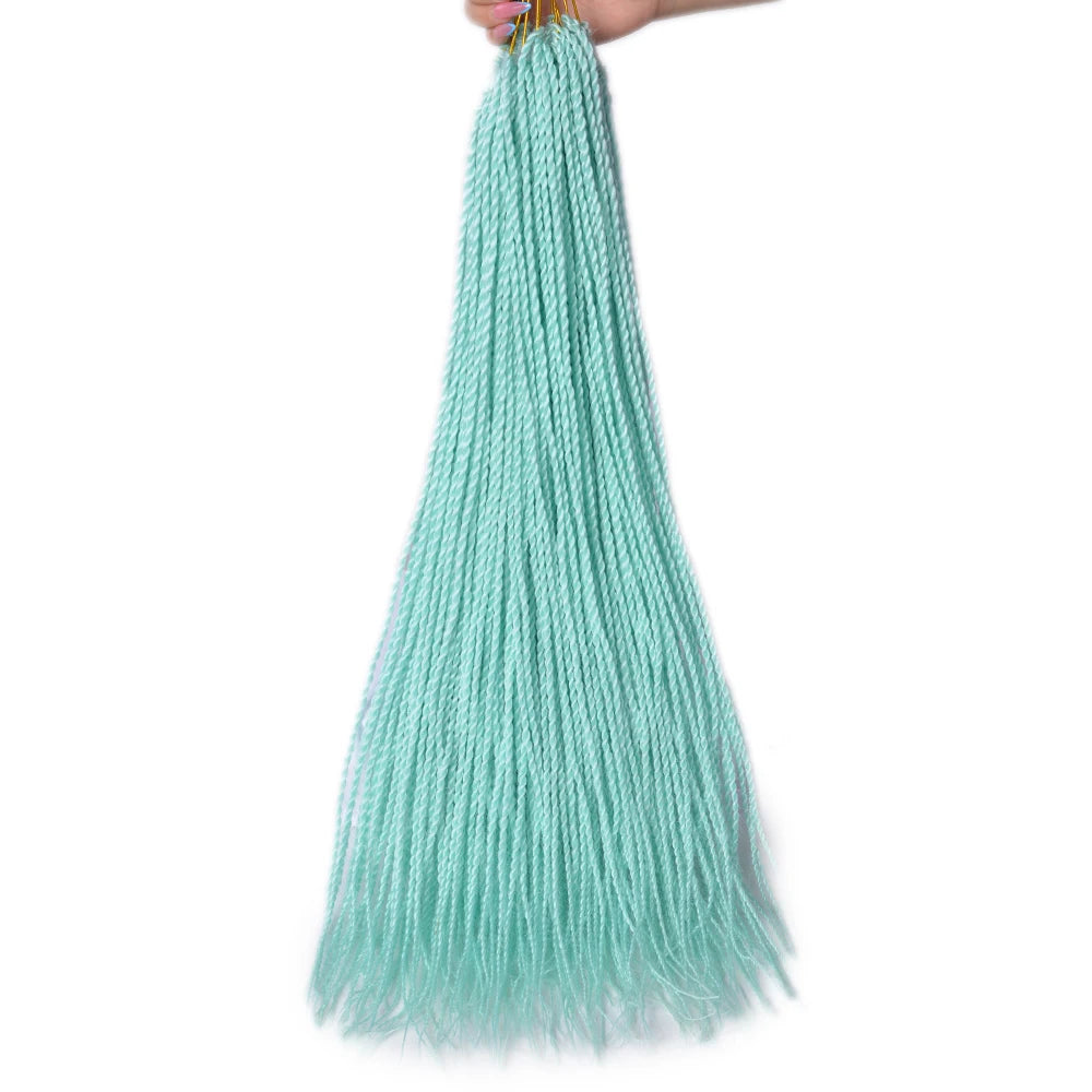 24-Inch Long Ombre Box Braids Crochet Hair - Pre-Looped Synthetic Braiding Hair Extensions - High Temperature Fiber 22 Strands/Pack Piano Color Crochet Braids for Women & Girls (27 Colors Available)
