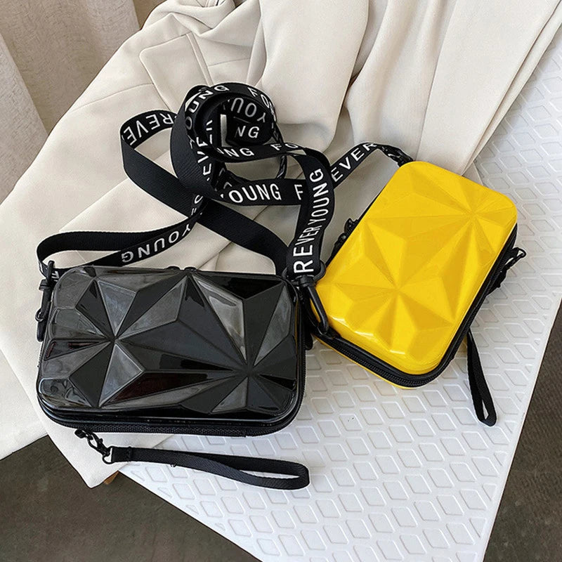 Women's PVC Cosmetic Bag | Travel Suitcase Shaped Wallet & Makeup Organizer Luxegan
