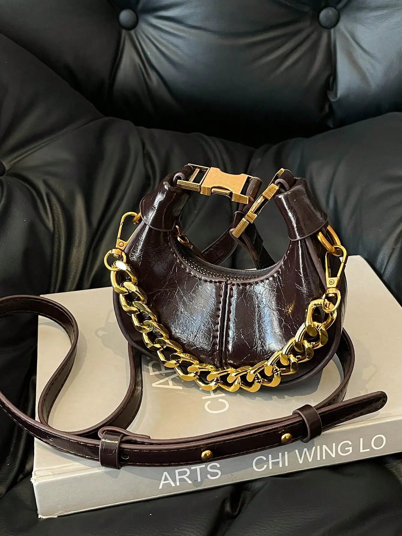 Elegant Hobo Top Handle Bag | Small Minimalist Chain Shoulder Purse Luxegan