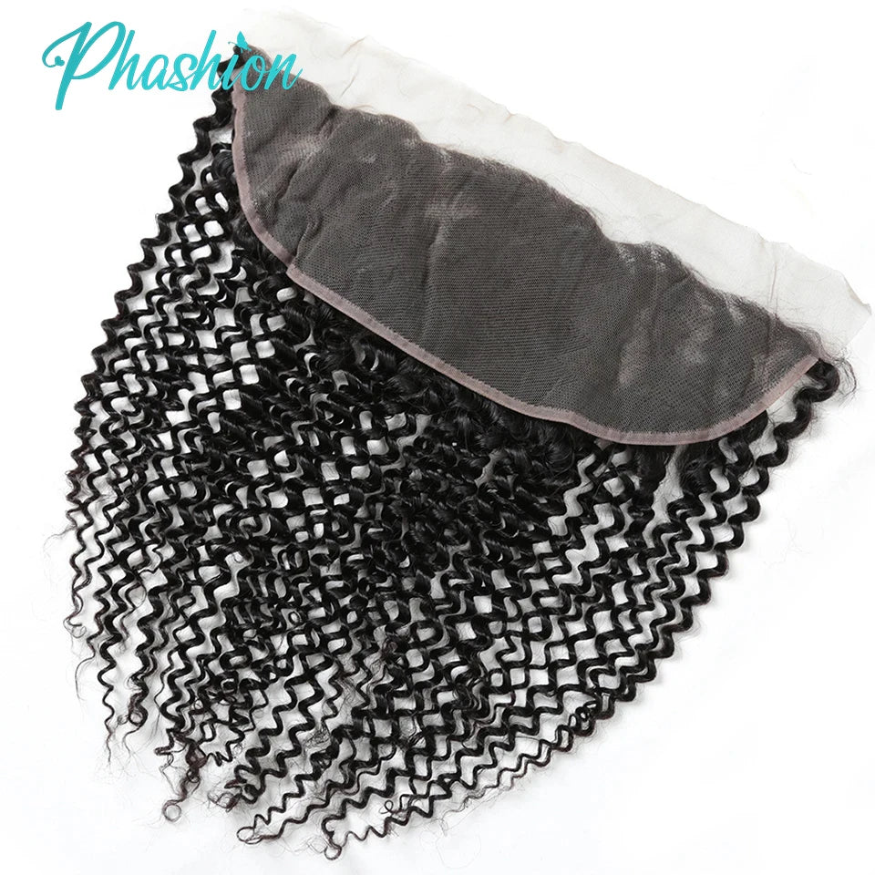 Phashion Kinky Curly Wave 13x4 Lace Frontal HD Transparent Swiss 4x4 Closure Pre Plucked Brazilian 100% Remy Human Hair On Sale