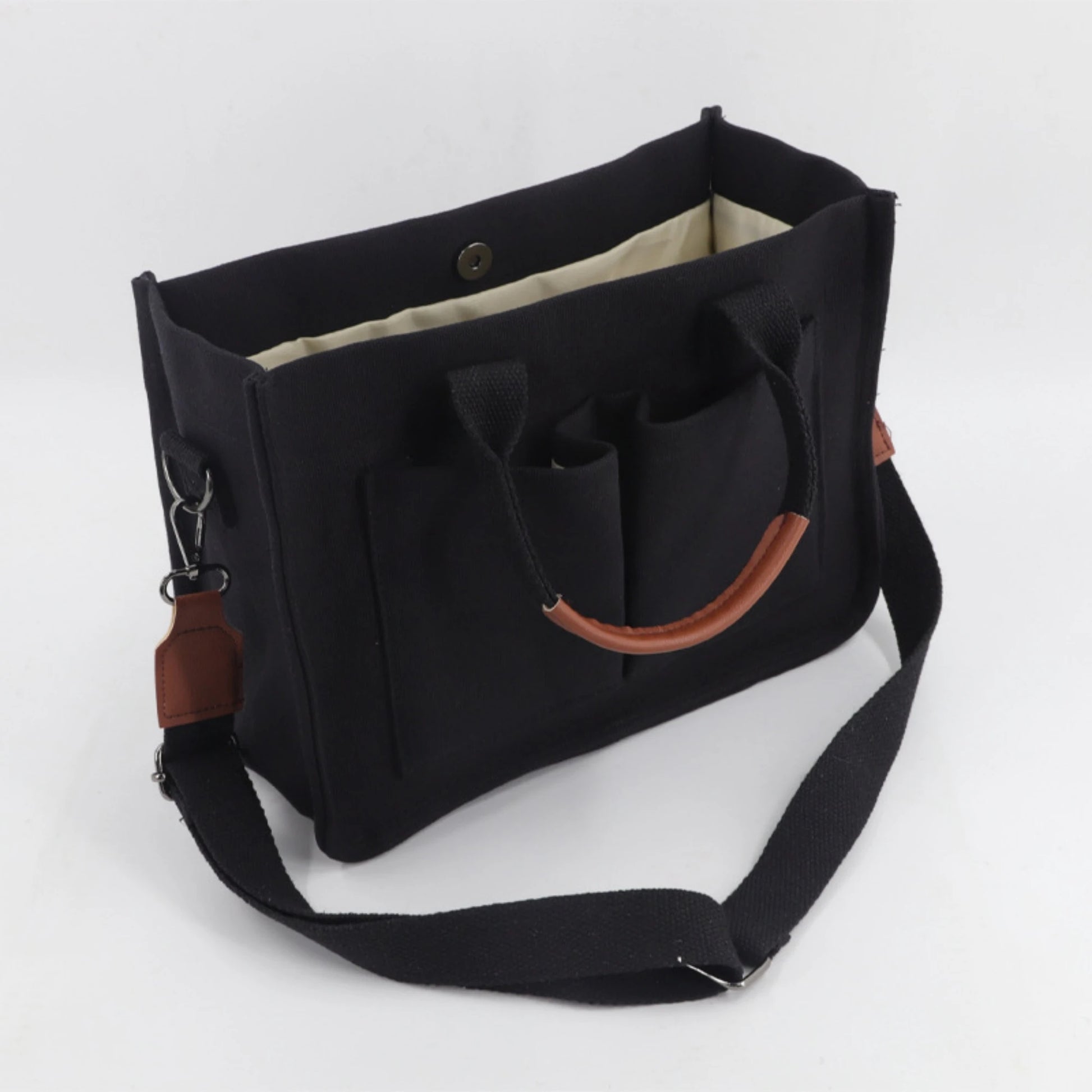 Large Canvas Tote Bag for Women with Pockets | Laptop Crossbody Purses & Everything Everyday Bag (Handbags for Work, Beach, Gym) Luxegan