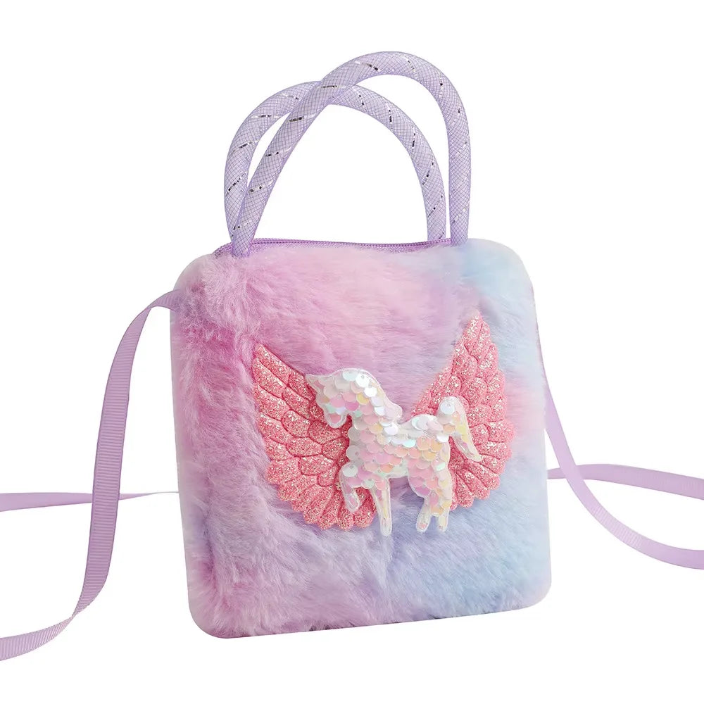Cute Cartoon Unicorn Mini Handbag for Little Girls | Lovely Winged Horse Kids' Small Storage Bag | England Style Toddler Wallet & Crossbody | Magical Birthday Party Gift Luxegan