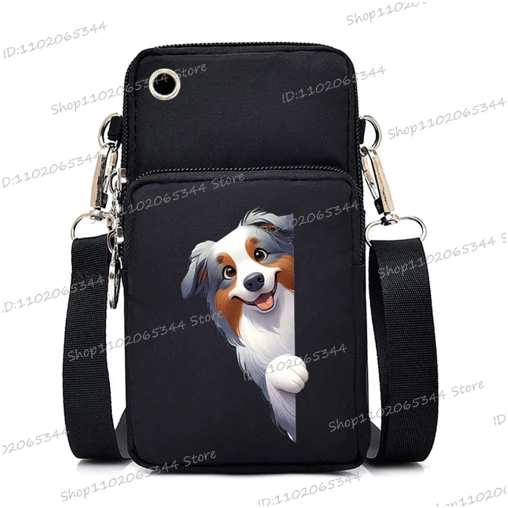 Funny Anime Dog Print Mobile Phone Bag | Unisex Crossbody & Handbag Luxegan